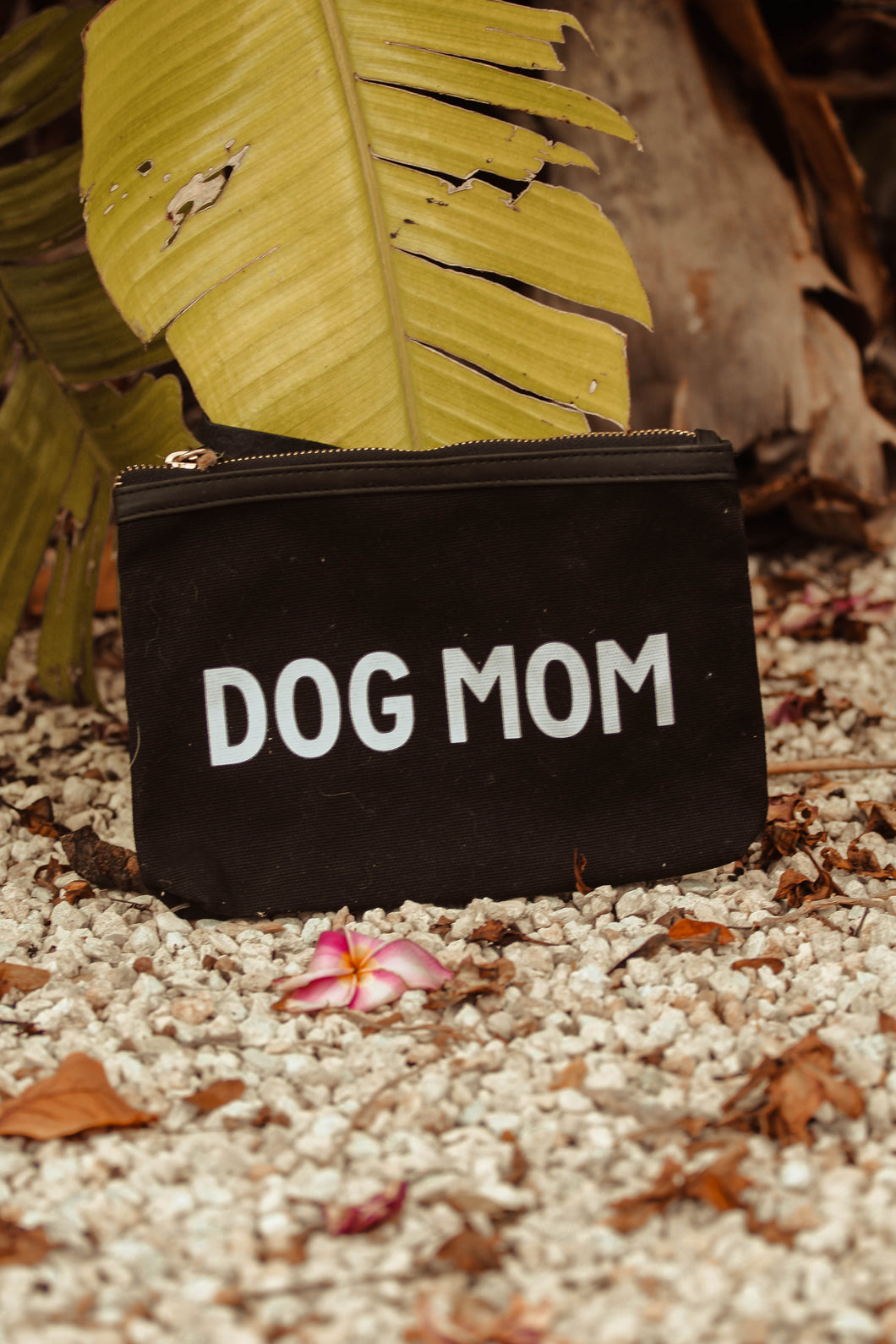 Black Canvas Pouch - Dog Mom