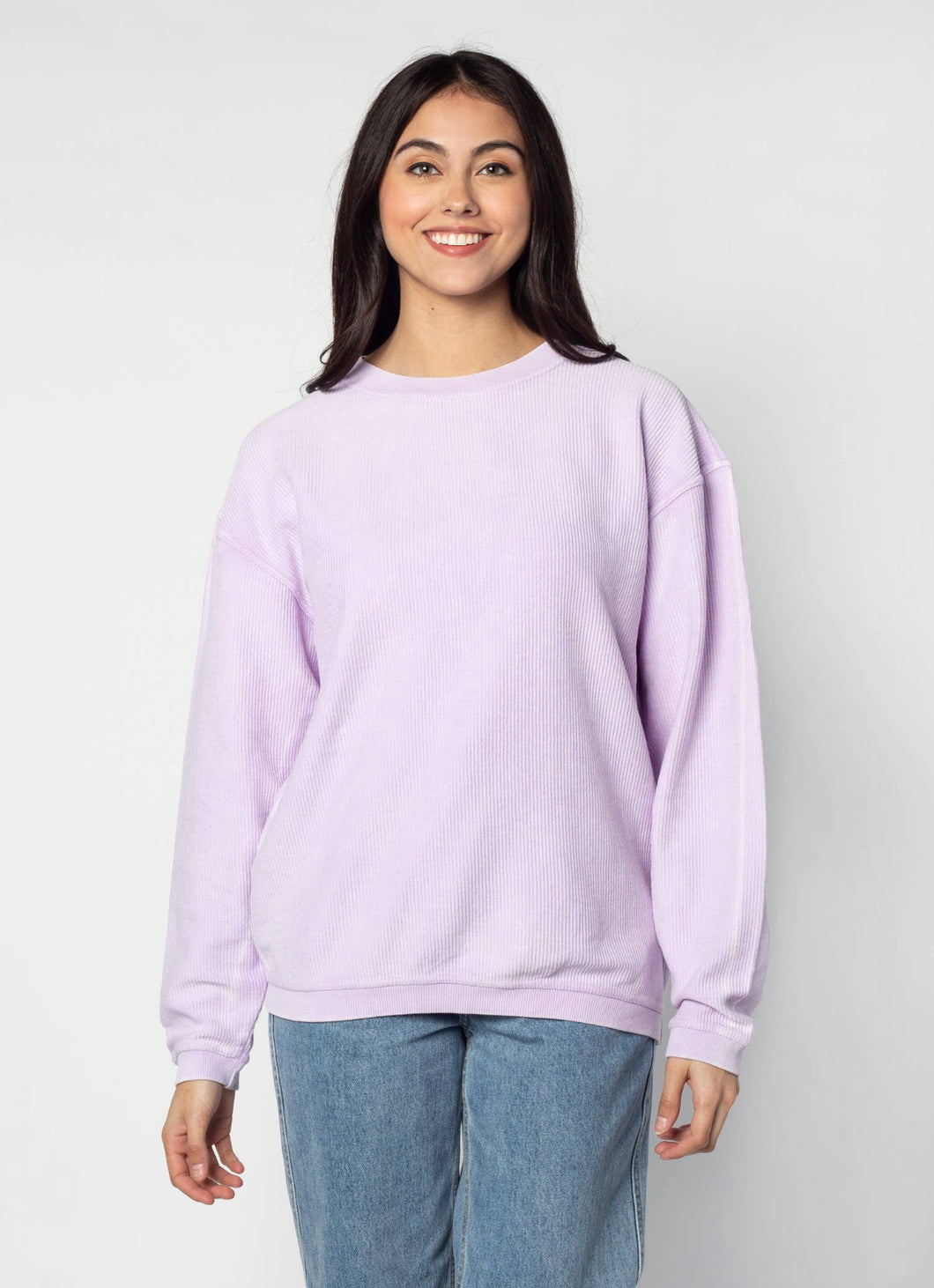 Custom Lilac Corded Dog Mom Embroidered Sweater